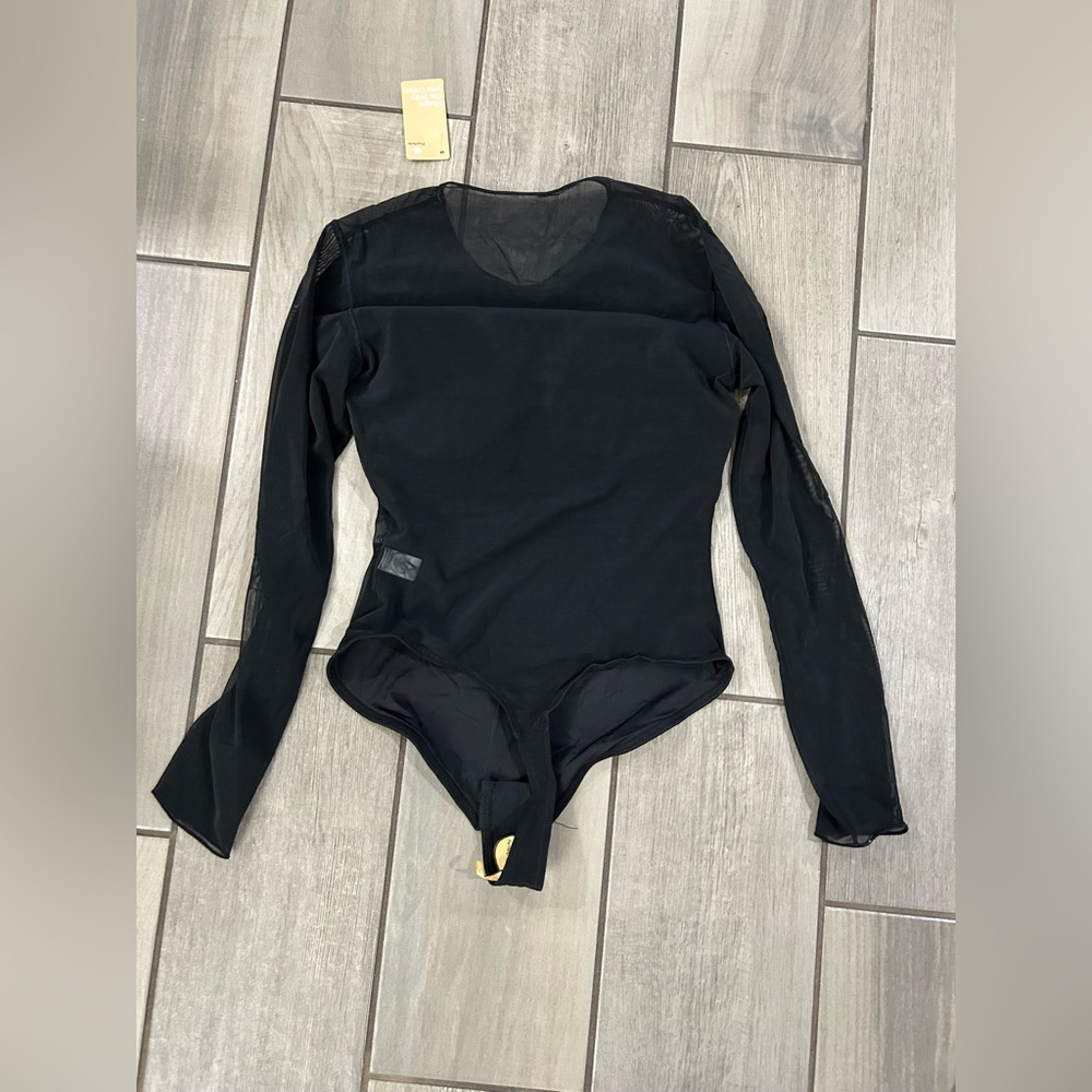 Shapewear Illusion Mesh Long Sleeve Tummy Control Bodysuit - Picture 5 of 7